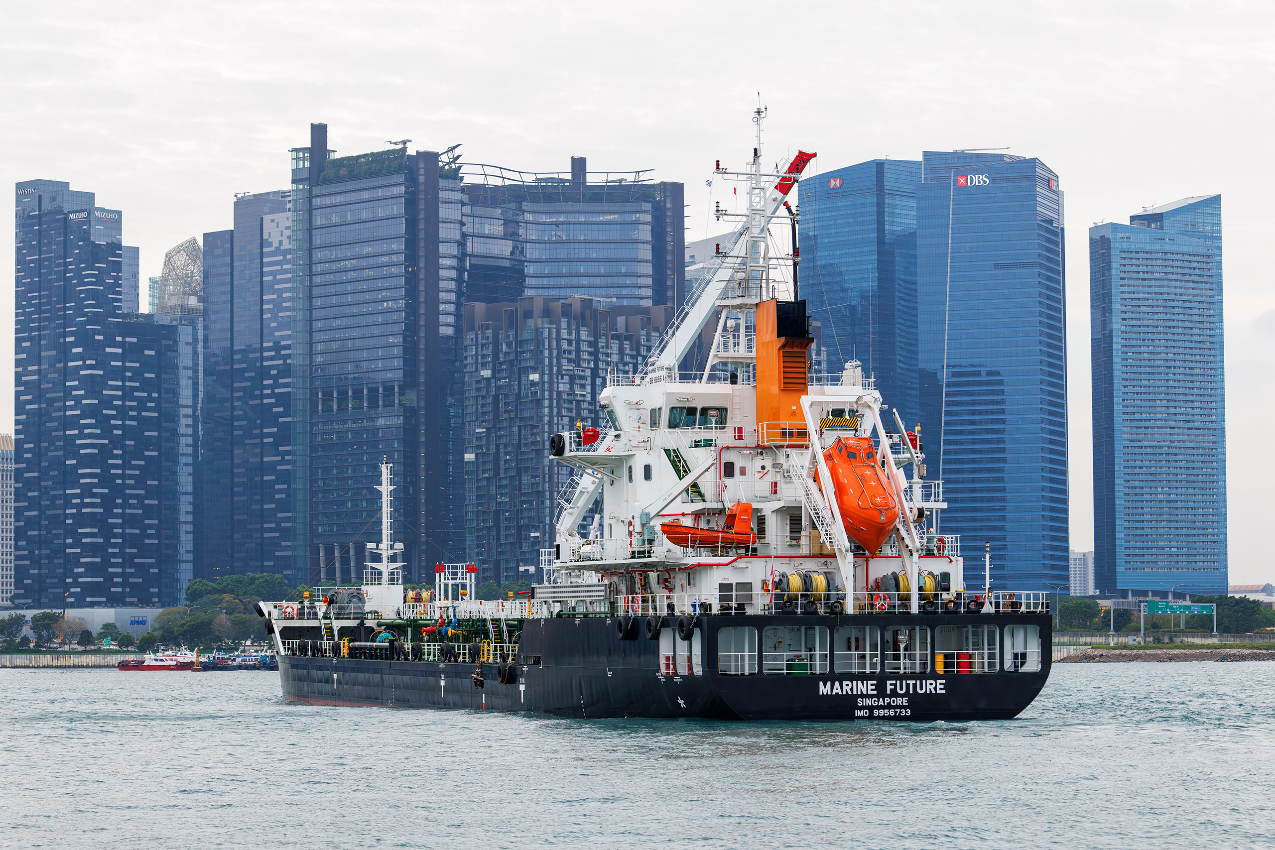 Bunker barge at Singapore harbour